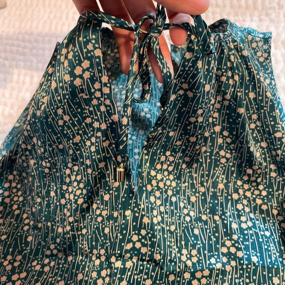 Joie | Women’s Jevan Satin Top | Teal Floral Sleeveless Top | Women’s Top | NWOT - Picture 12 of 12